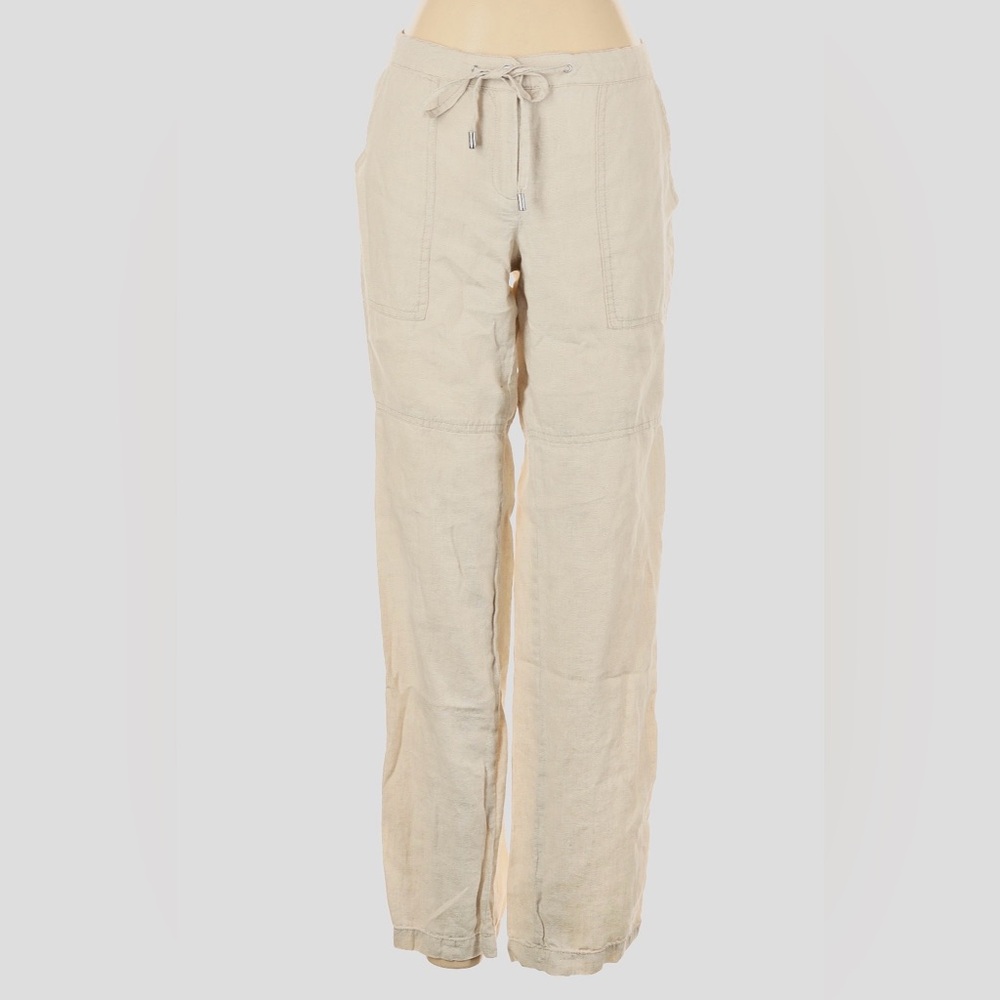 Michael Kors beige/ivory/off-white 100% linen pants with pockets $89 - Size 6